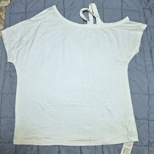 CUPSHE White Off Shoulder One-Shoulder Top NEW Small Summer Beach Cute